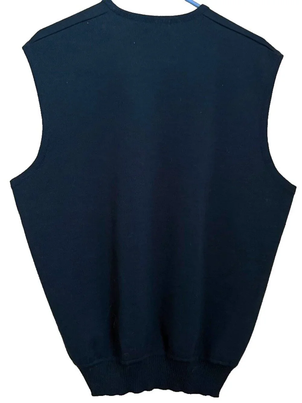 Vtg St Croix Black V-Neck Sweater Vest L Wool Quiet Luxury Preppy Old Money FLAW